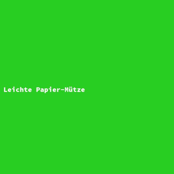 Leichte Papier-M&uuml;tze